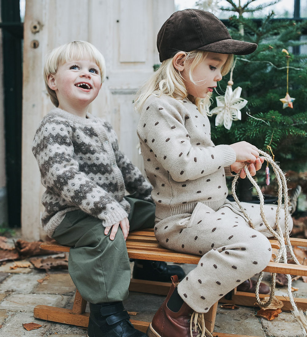 Fliink Blouse - Gebreid - Benna Dot - Hummus/karaf