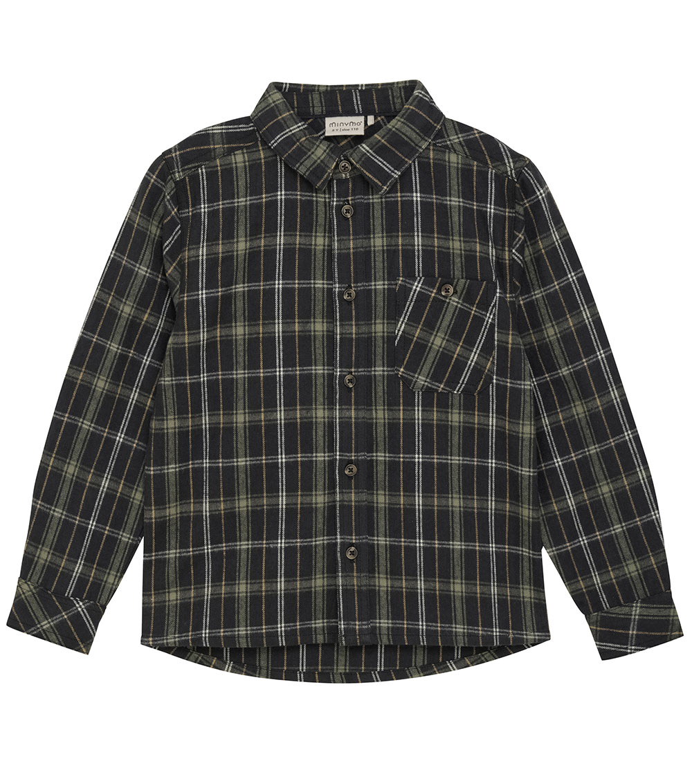 Minymo Overhemd - Dark Navy m. Ruiten