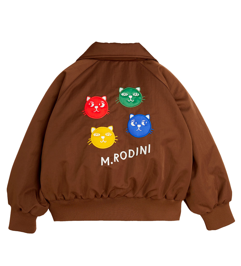 Mini Rodini Bomber Jacket - Cool Cats - Brown