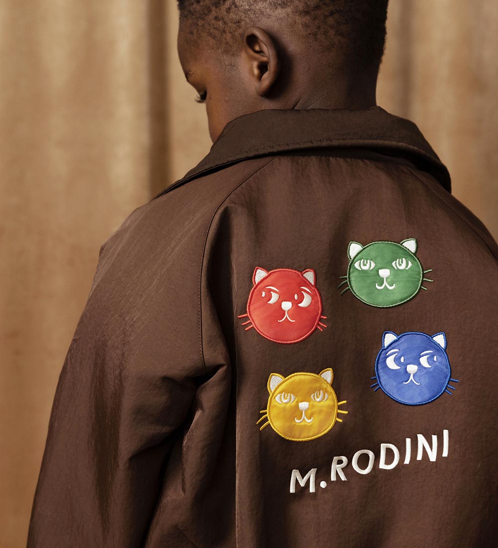 Mini Rodini Bomber Jacket - Cool Cats - Brown