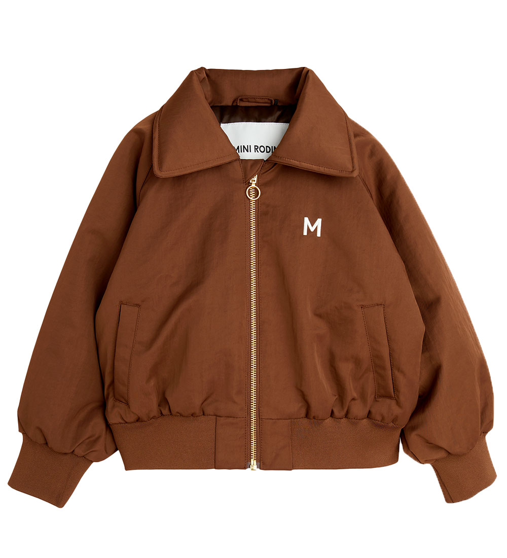 Mini Rodini Bomber Jacket - Cool Cats - Brown