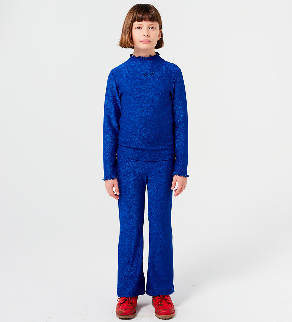 Bobo Choses Bluse - Turtle Hals - Navy Blue m. Glitzer