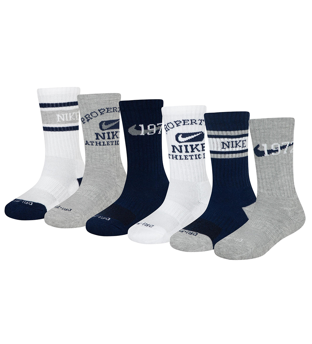 Nike Socks - Cushioned - Dri-Fit - 6-Pack - White/Grey/Navy
