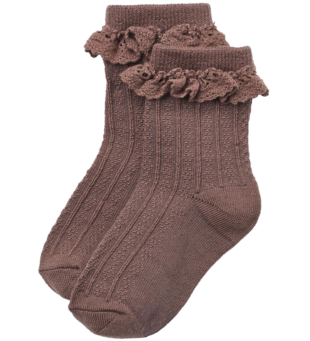 Wheat Socks - 2-Pack - Wool - Lace stocking - Nora - Shadow Bro