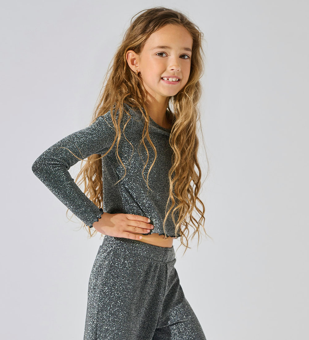 Kids Only Blouse - CookQueen - Black/W. Silver w. Glitter