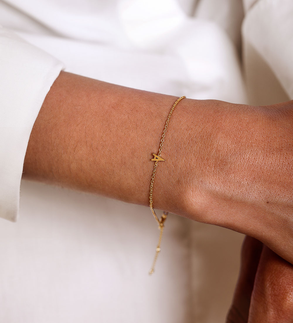 Design Letters Bracelet - A - 18K Gold Plated