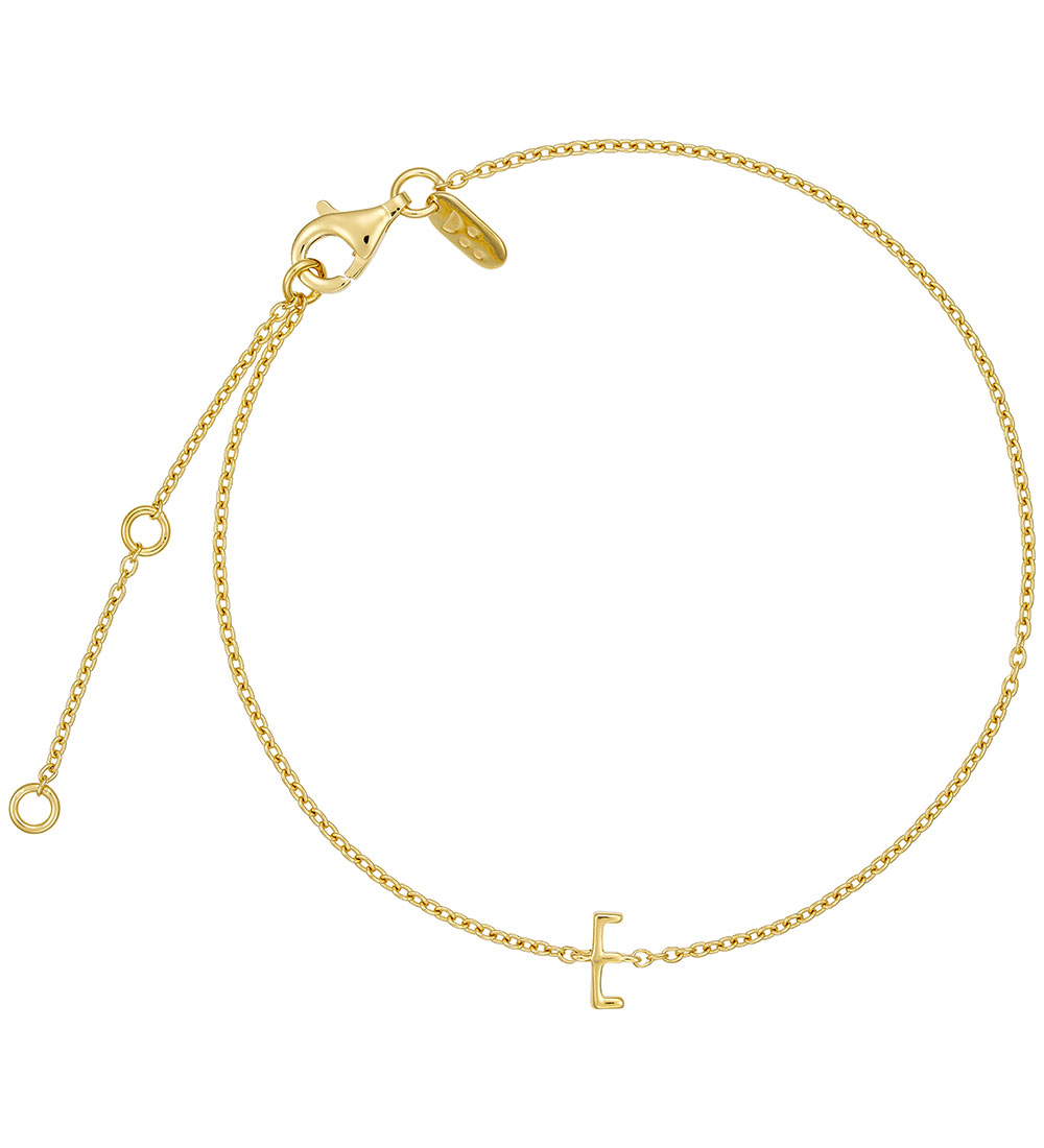 Design Letters Bracelet - E - 18K Gold Plated