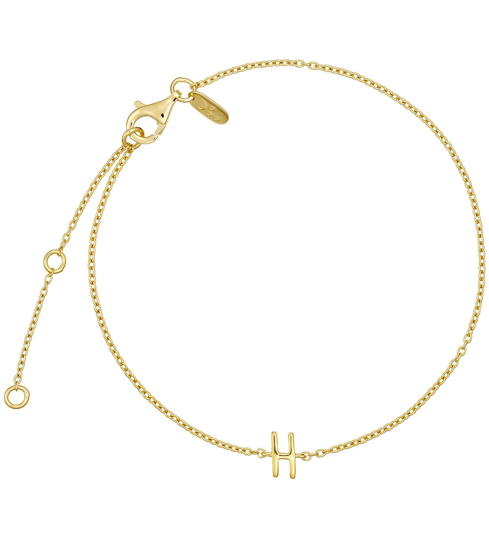 Design Letters Bracelet - H - 18K Gold Plated