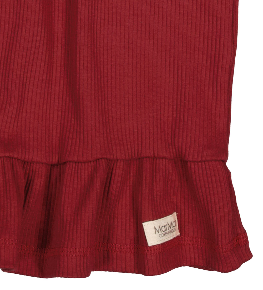 MarMar Dress - Rib - Shower - Hibiscus Red