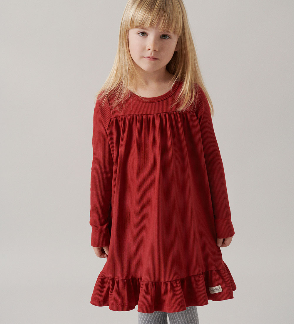 MarMar Dress - Rib - Shower - Hibiscus Red