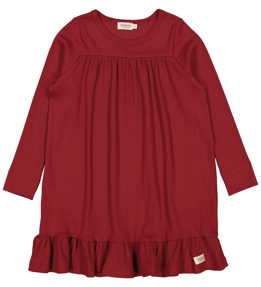 MarMar Dress - Rib - Shower - Hibiscus Red