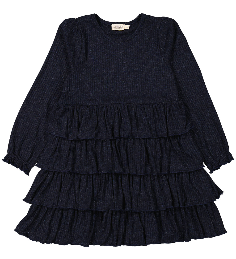 MarMar Dress - Rib - Disan - Dark Night w. Glitter