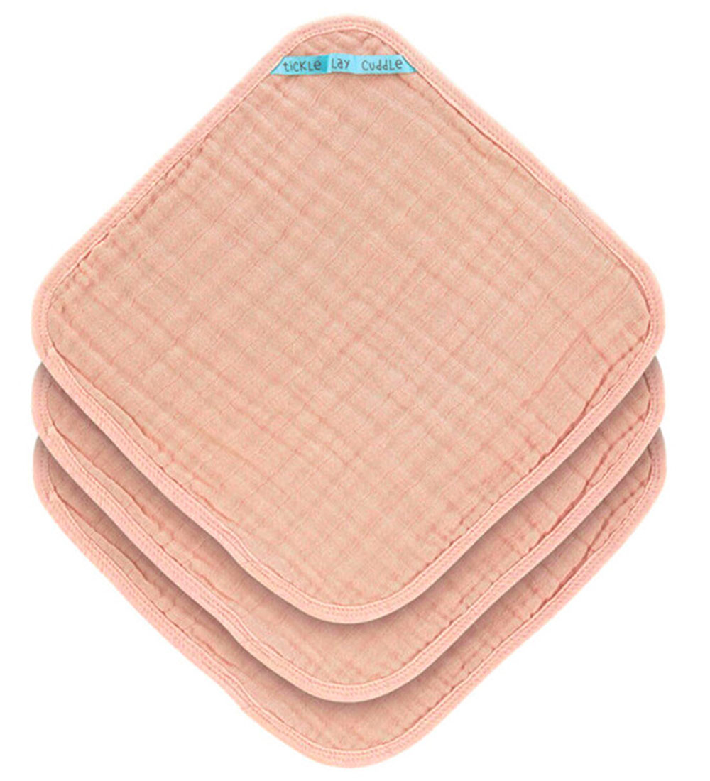 Lässig Washcloth - Muslin - 3-Pack - Light Pink
