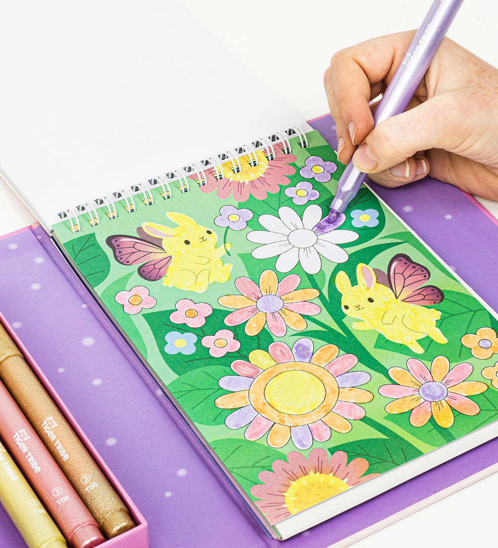 Tiger Tribe Colouring Set - Shimmer Coloring Set - Little Fairy