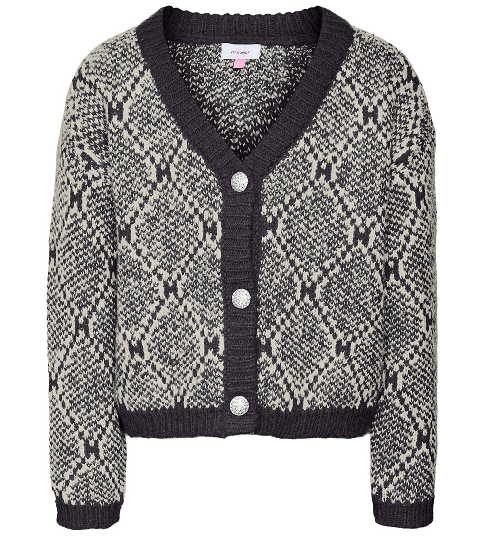 Vero Moda Girl Cardigan - Knitted - VmRory - Obsidian/Birch