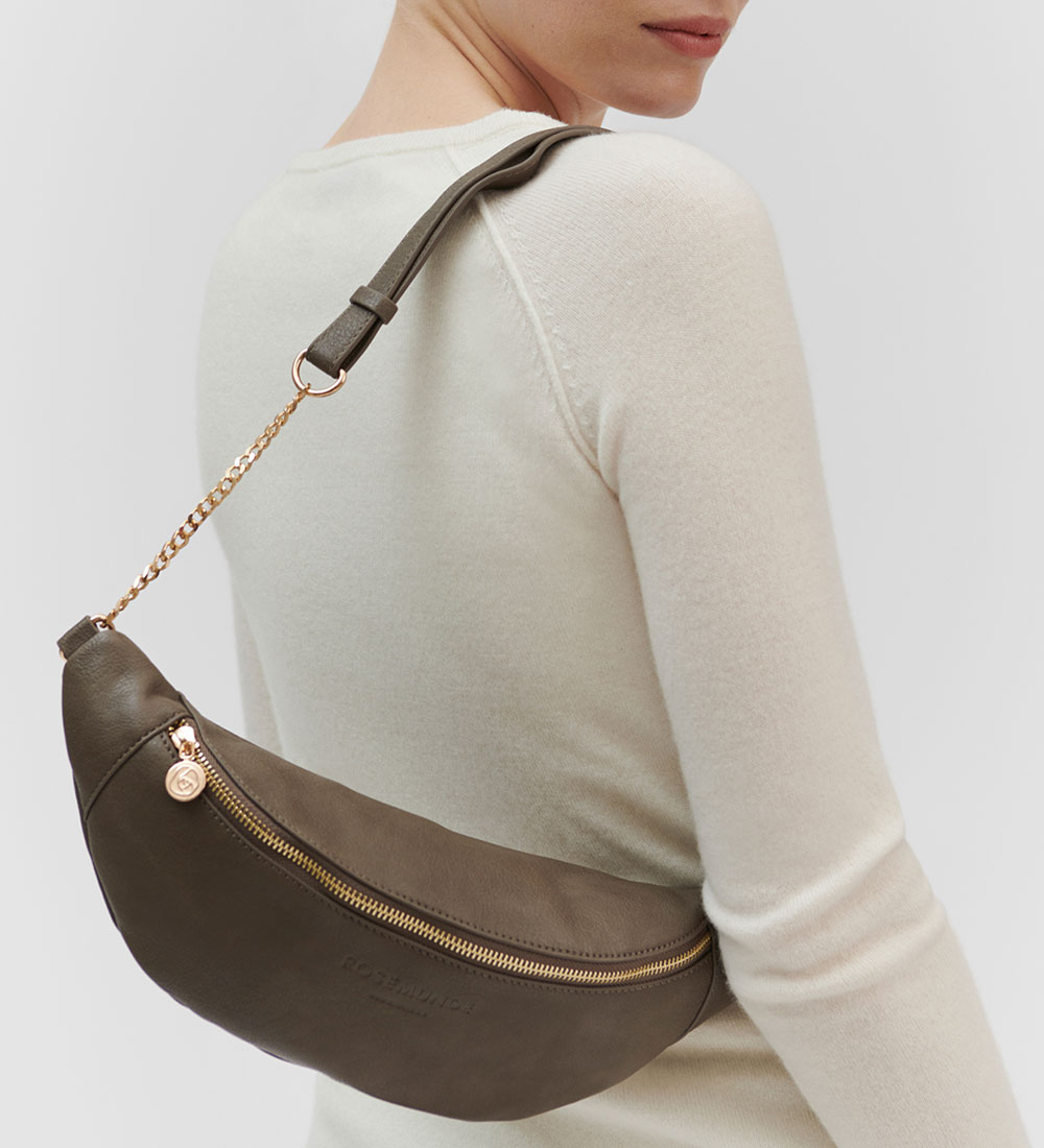Rosemunde Hliðartaska - Taupe Brown/Gold