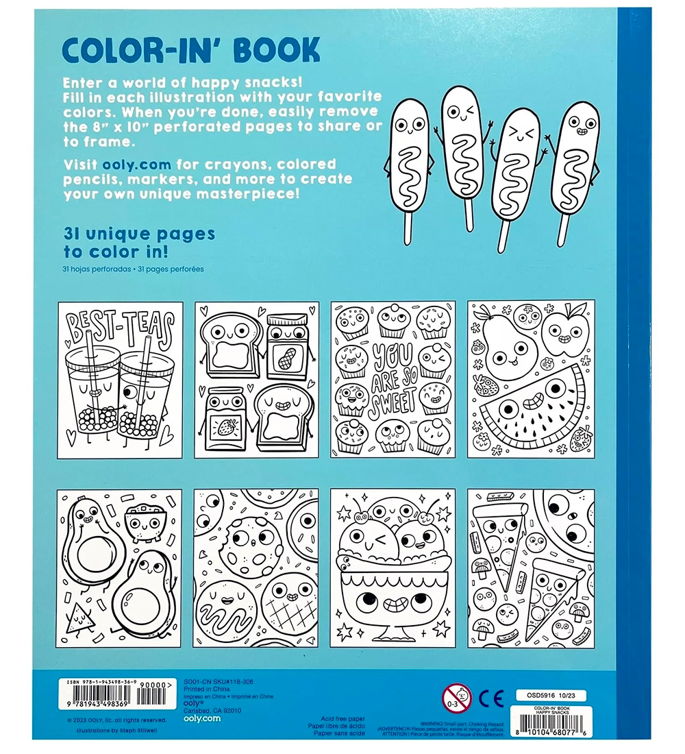 Ooly Malbuch - Malbuch - Happy Snacks