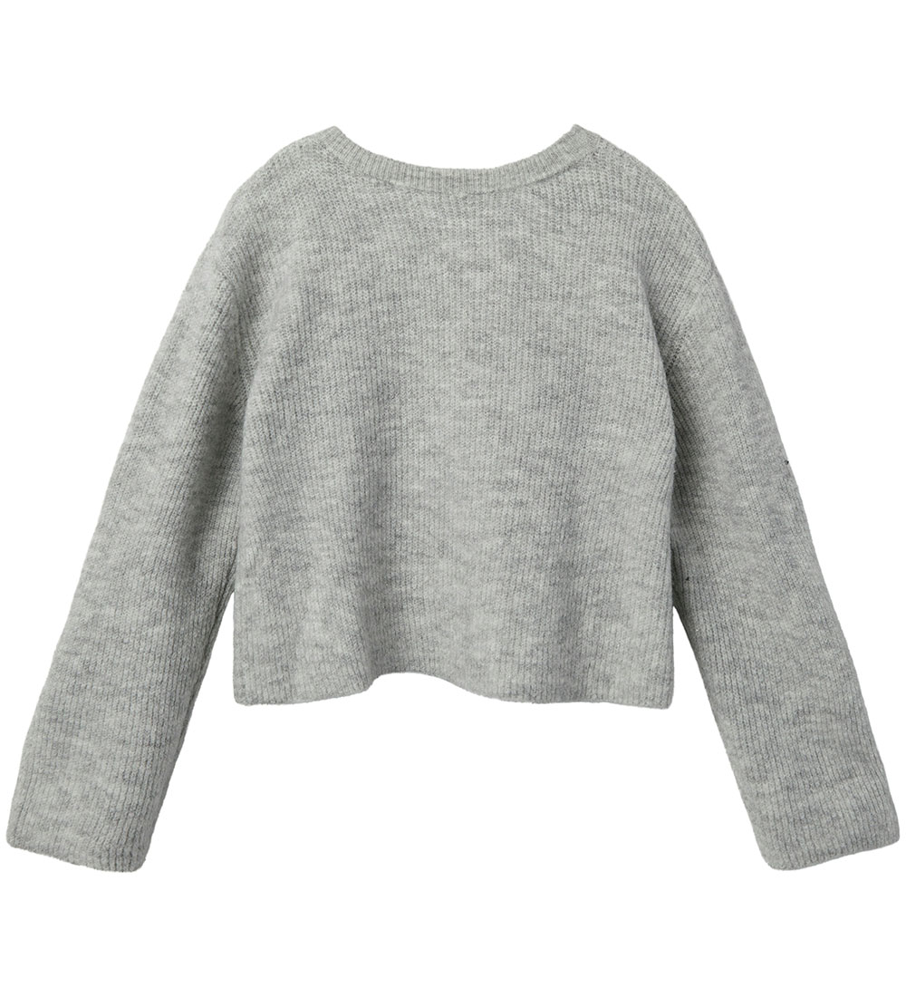 LMTD Blouse - Knitted - NlfBowBack- Light Grey Melange