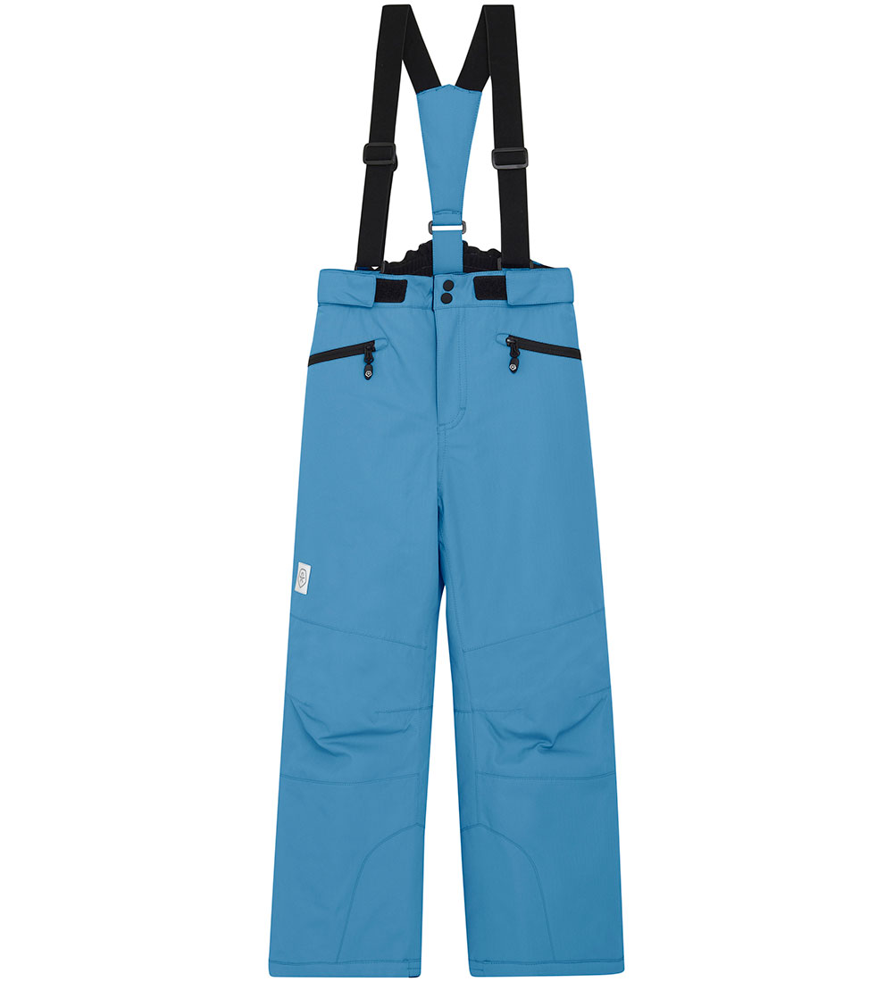 Color Kids Ski Pants w. Suspenders - Cyaneus