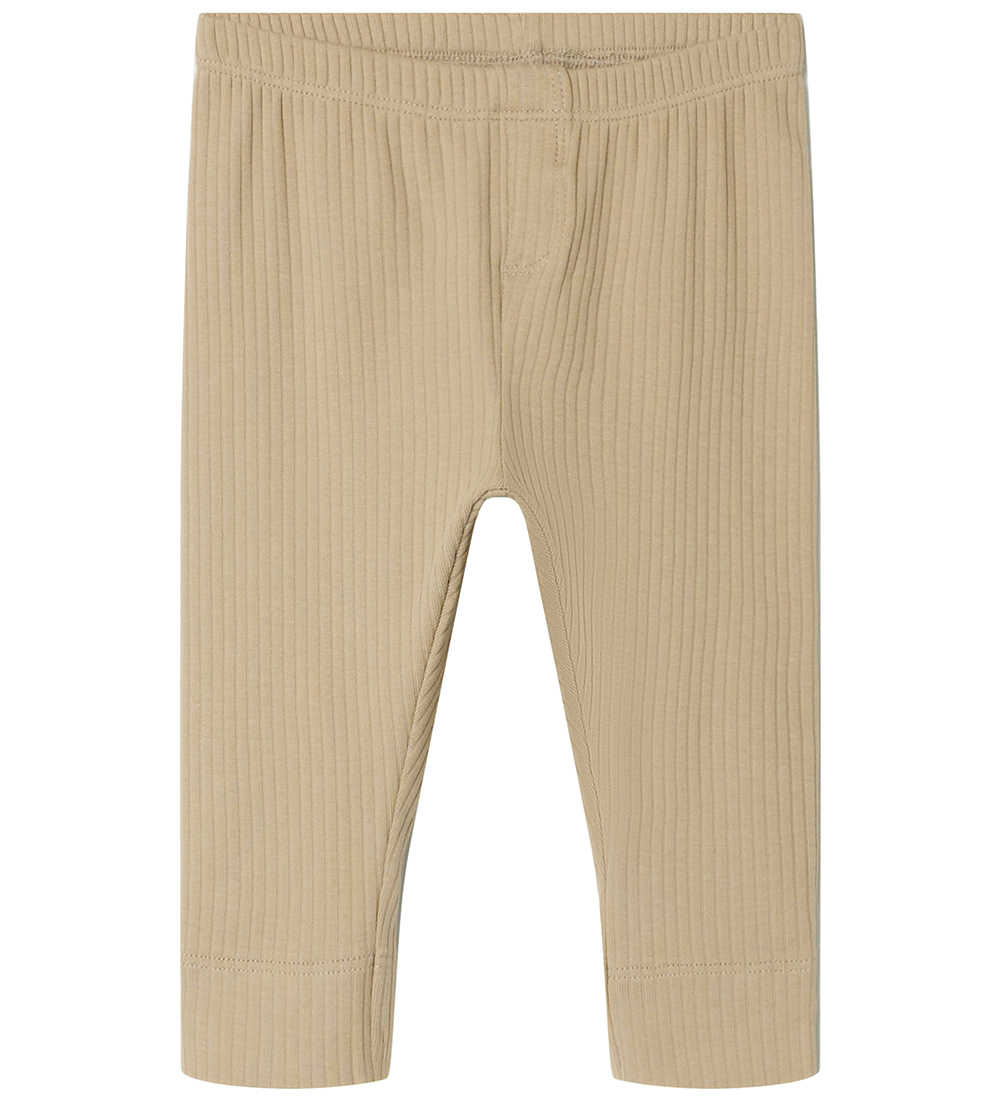 Name It Leggings - Rib - NbmOzzie - Plaza Taupe