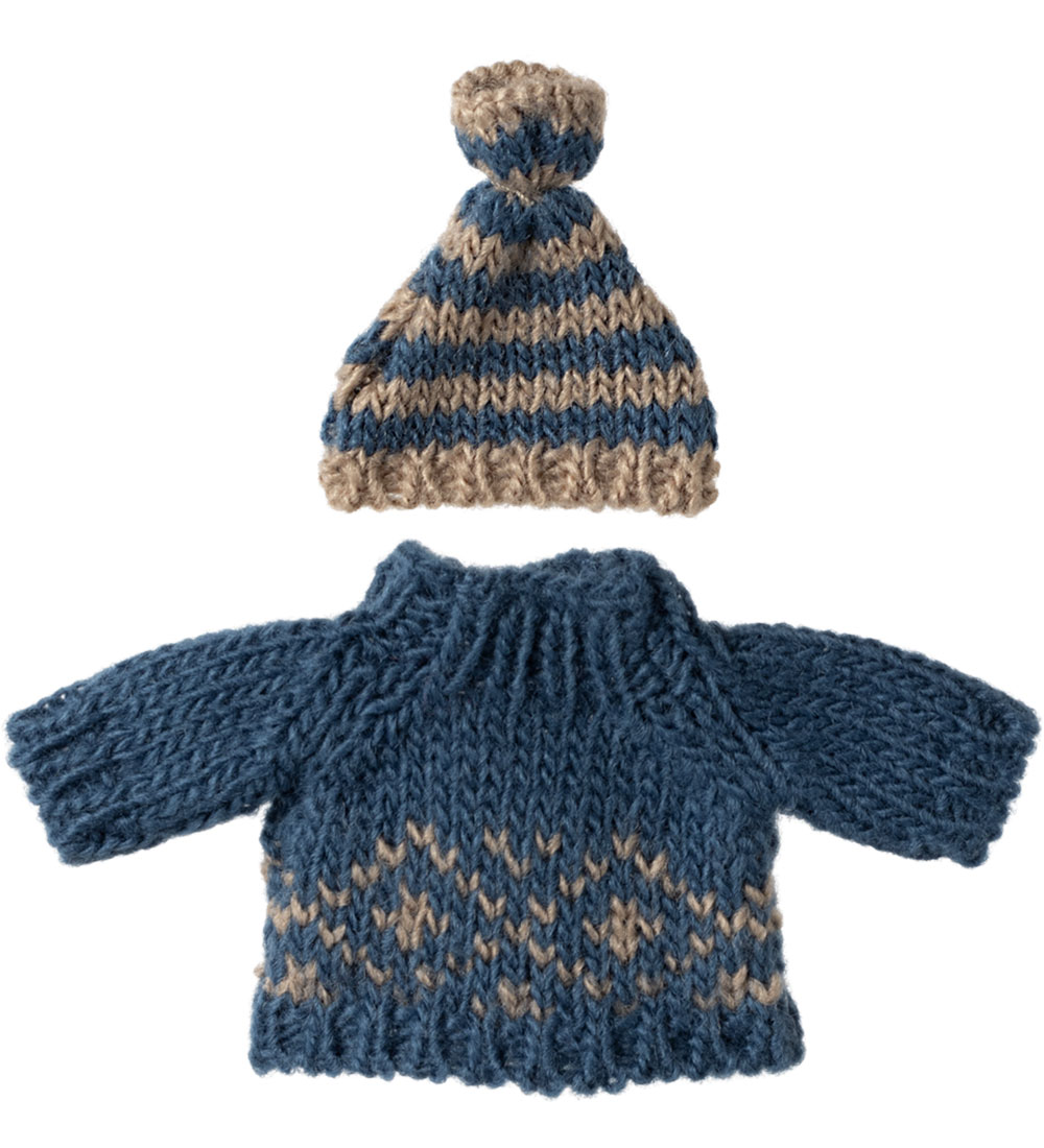 Pull/Bonnet Maileg - Tricoté - Souris - Père