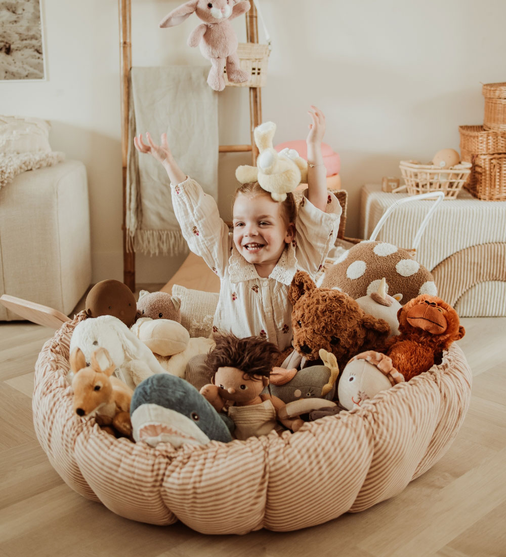 Play&Go Play Mat - 3-in-1 - Ø130 cm - Bloom Stripes Brown