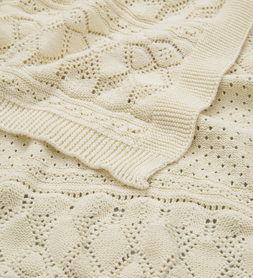 Cam Cam Baby Blanket - Knitted - Pointelle - Off White