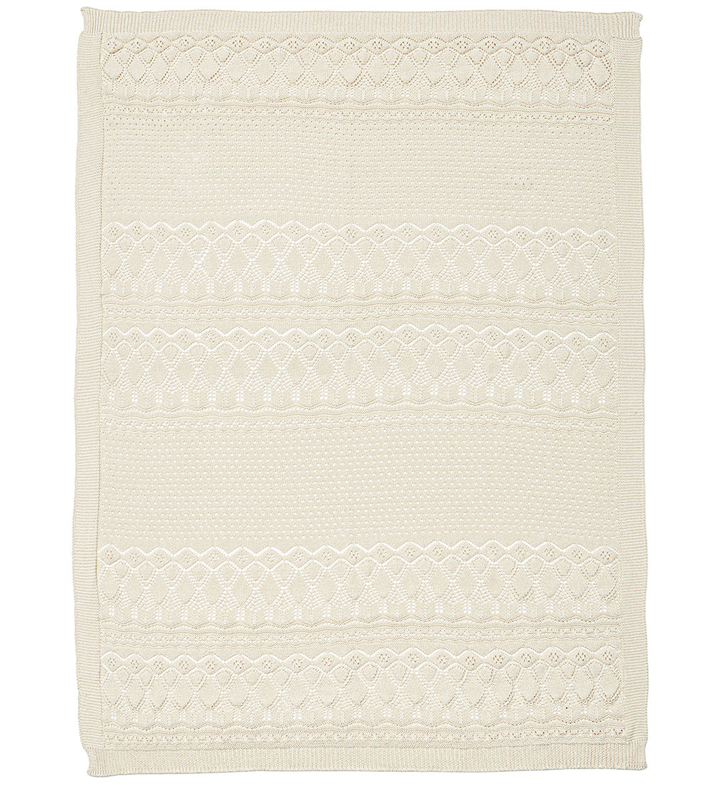 Cam Cam Baby Blanket - Knitted - Pointelle - Off White