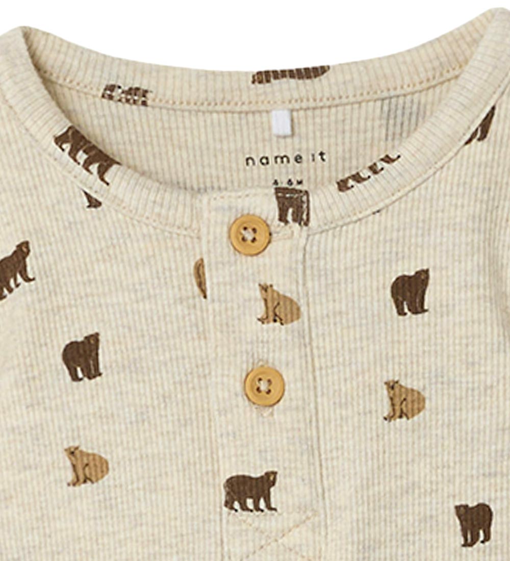 Name It Bodysuit L/Æ - NbmDabu - Peyote Melange/Bear