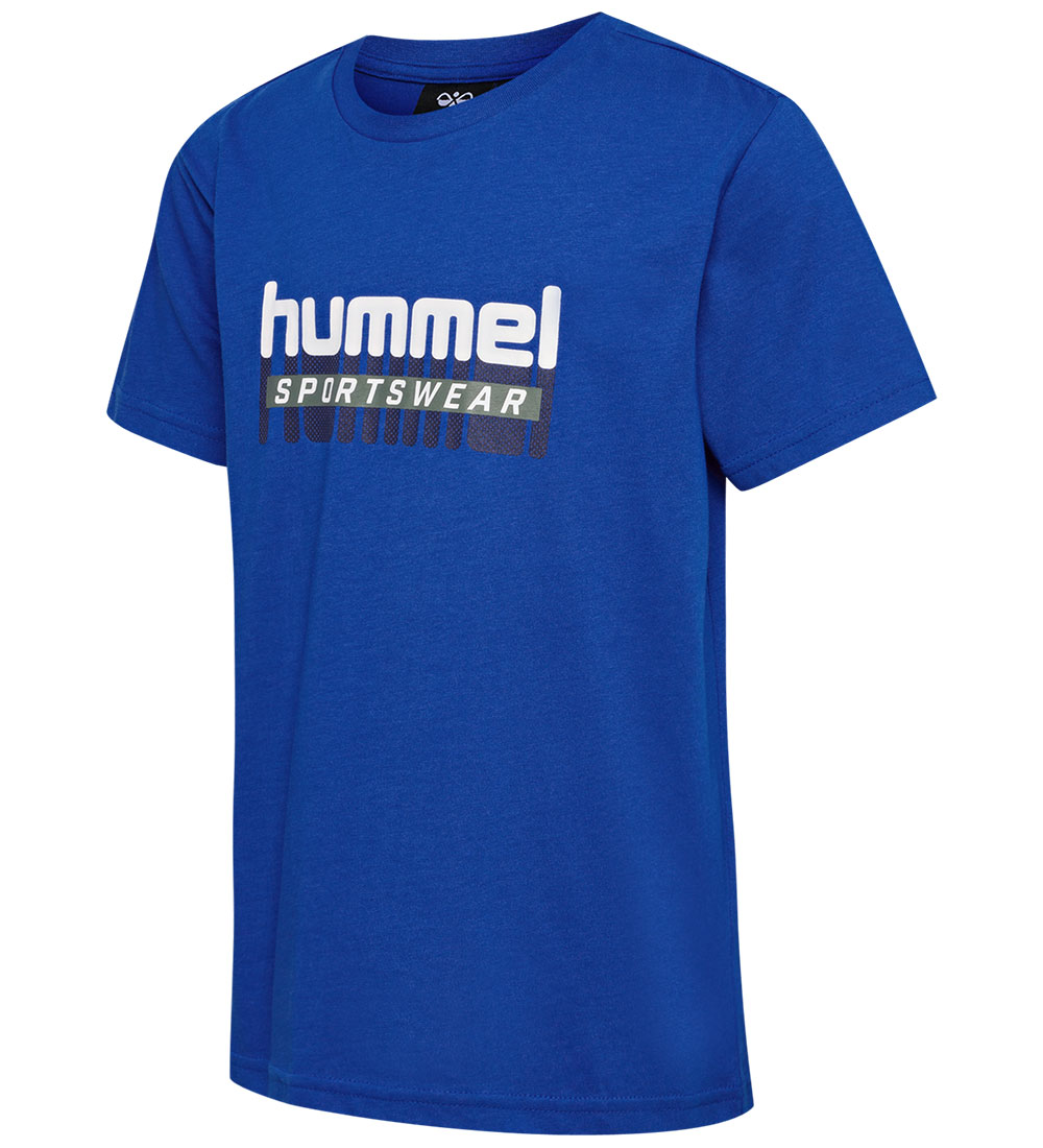 Hummel T-shirt - hmlTukas - Blue Lolite w. Print
