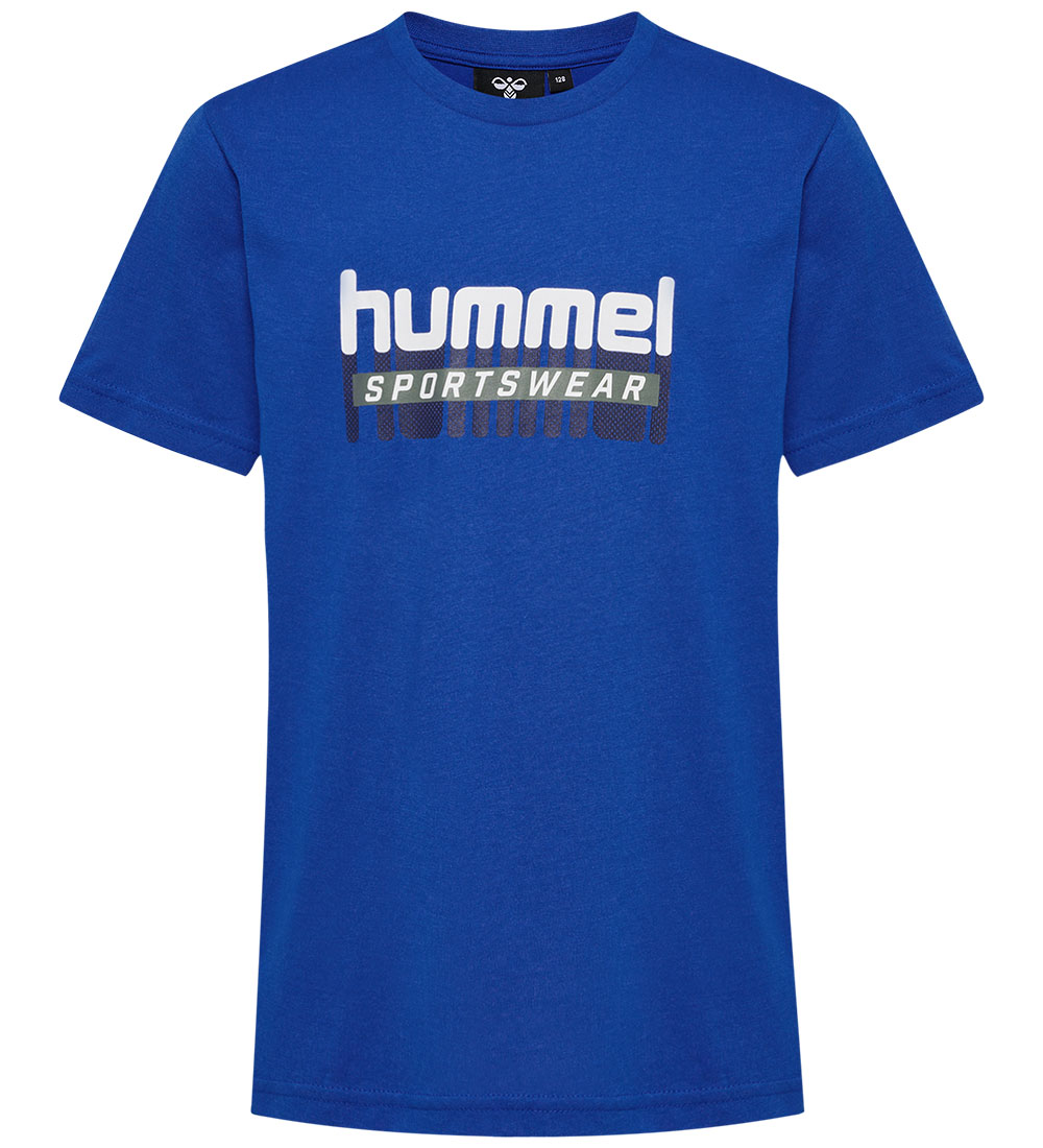 Hummel T-shirt - hmlTukas - Blue Lolite w. Print