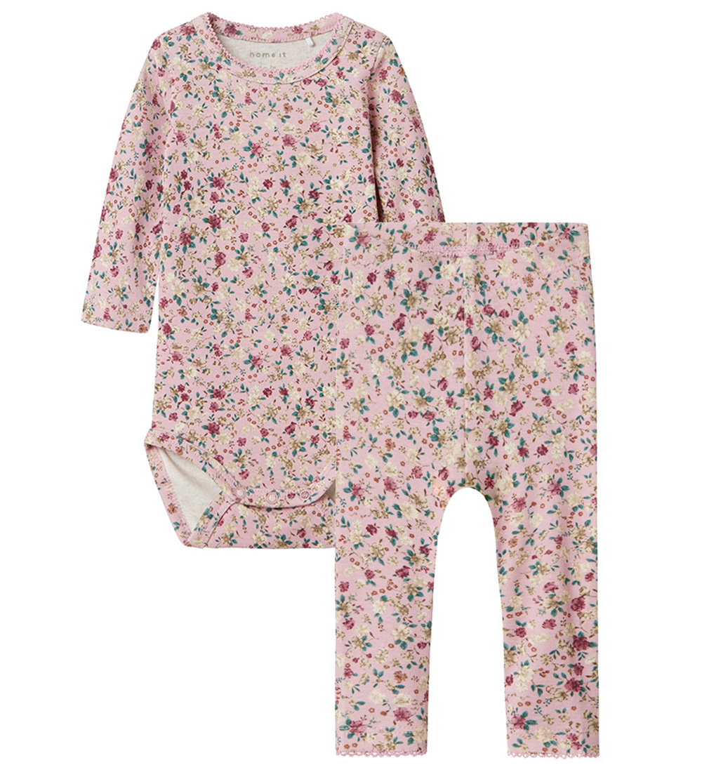 Name It Set - Leggings/Bodysuit L/æ - NbfSolla - Corsage w. Flow