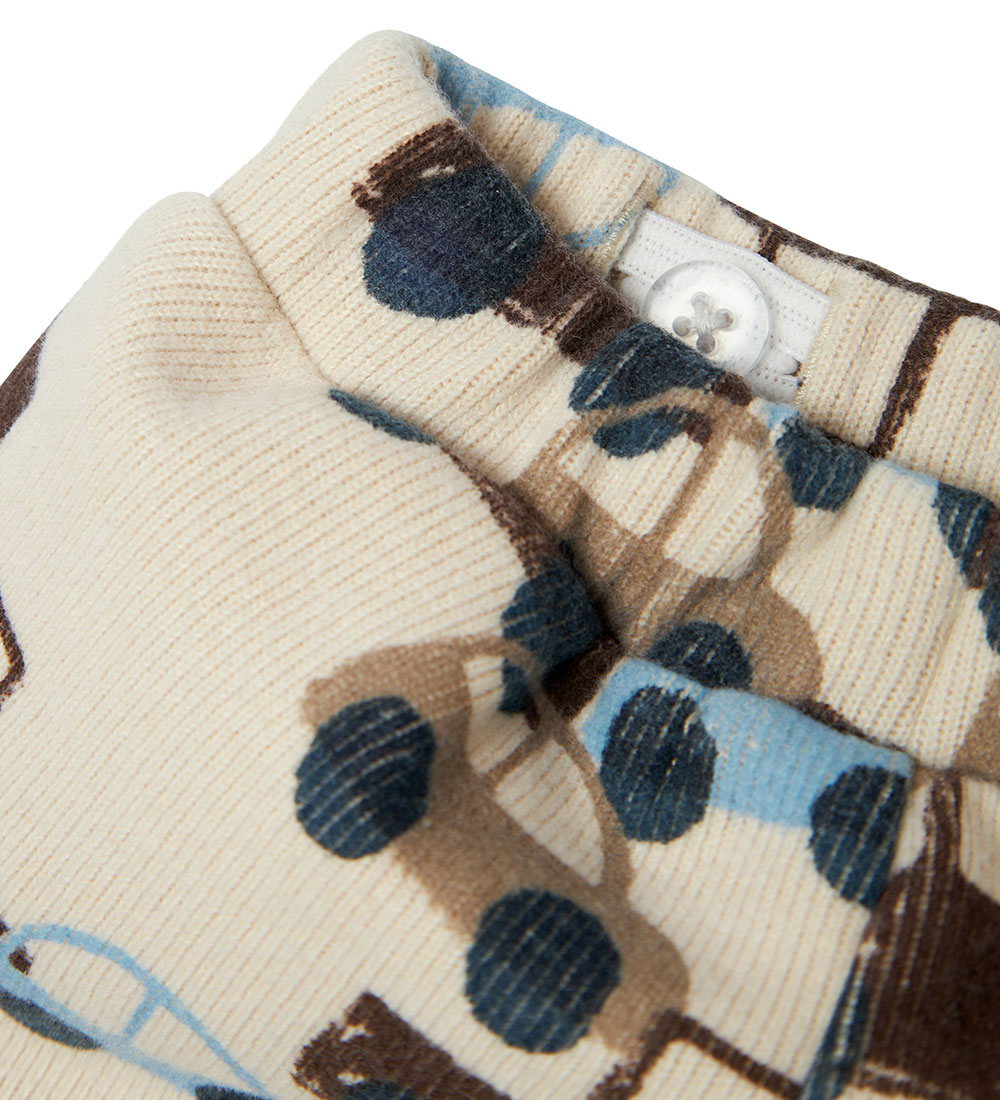 Name It Trousers - Rib - NbmSacar - Summer Sand w. Cars