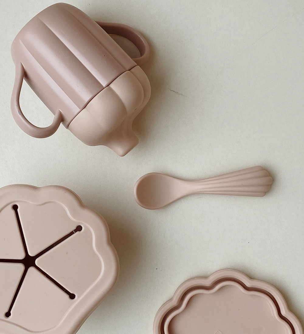 Konges Sløjd Dinner Set - Silicone - 3 Parts - Blush