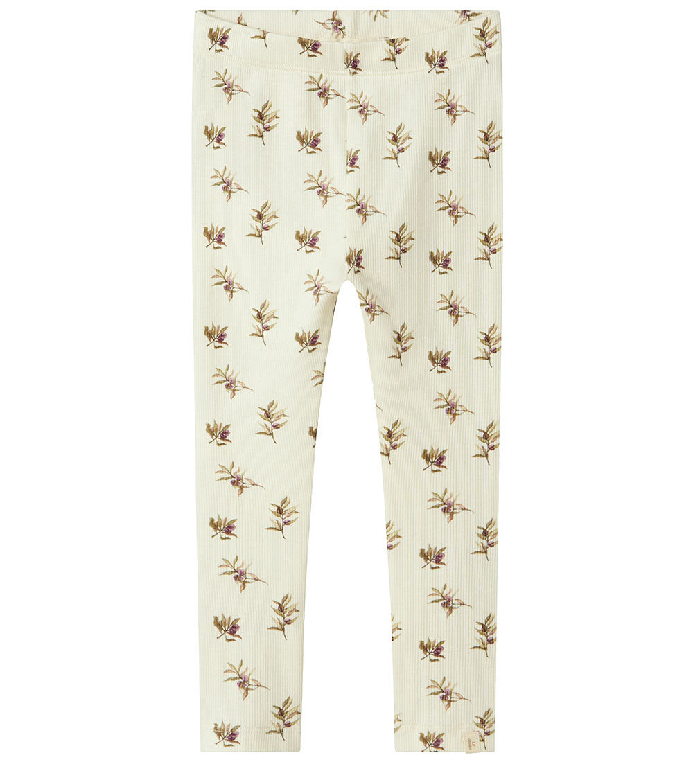 Lil' Atelier Leggings - Rib - NmfGavo - Turtledove/Olive