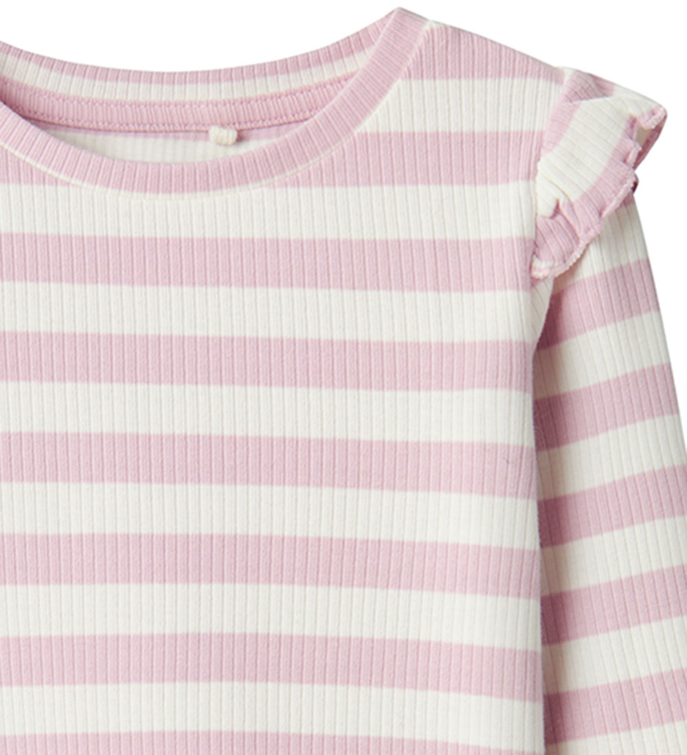 Name It Blouse - Rib - NmfTaia - Winsome Orchid/Cloud Dancer