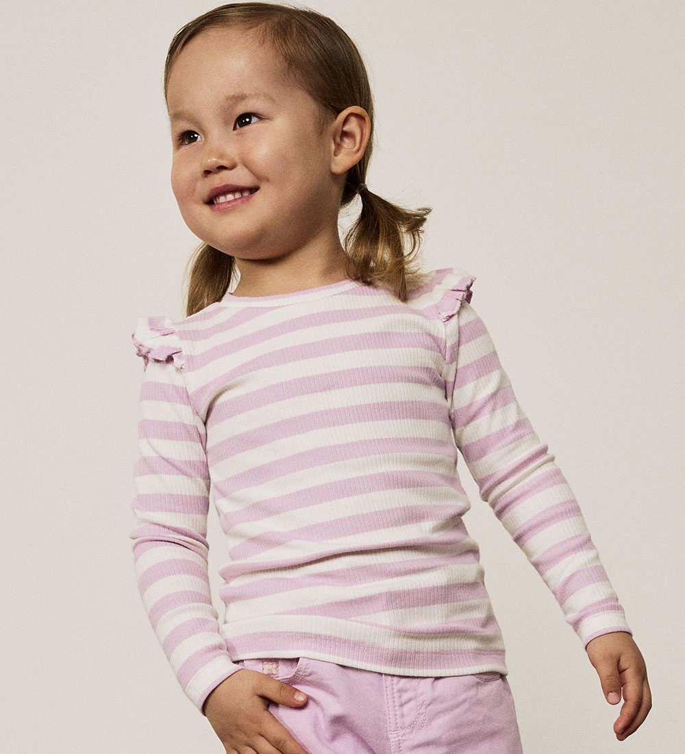 Name It Blouse - Rib - NmfTaia - Winsome Orchid/Cloud Dancer