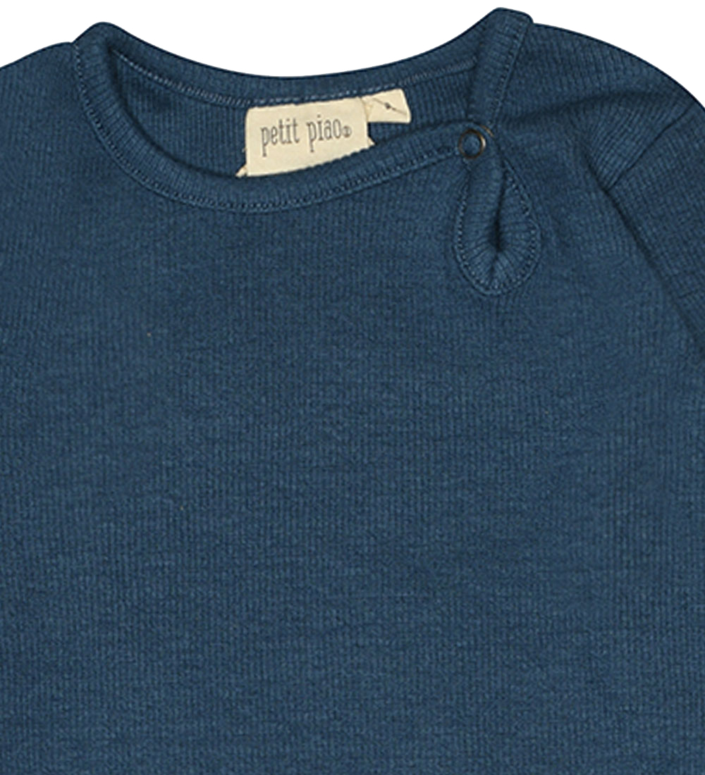Petit Piao Bodysuit L/æ - Rib - Modal - Ensign Blue