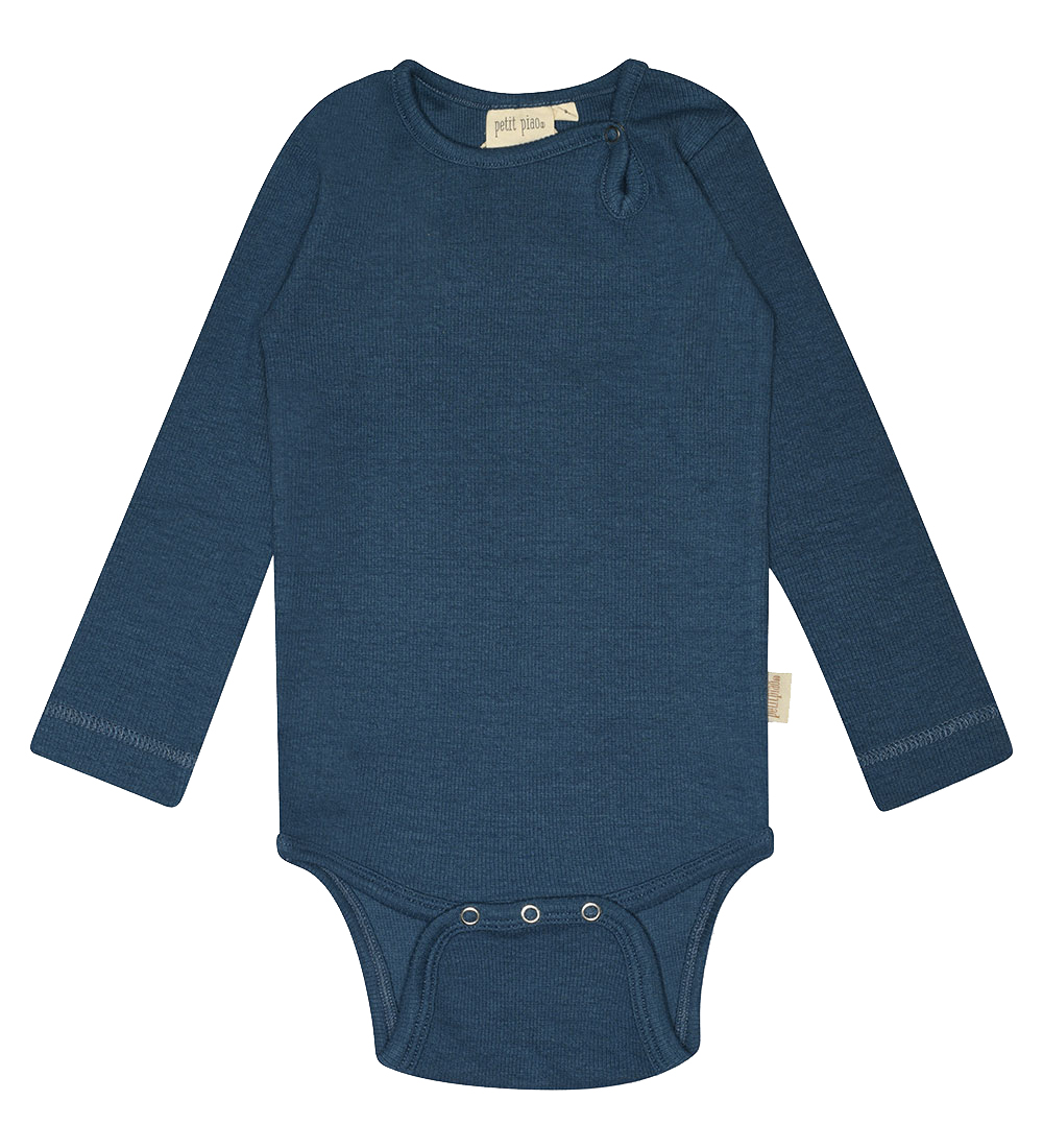 Petit Piao Bodysuit L/æ - Rib - Modal - Ensign Blue