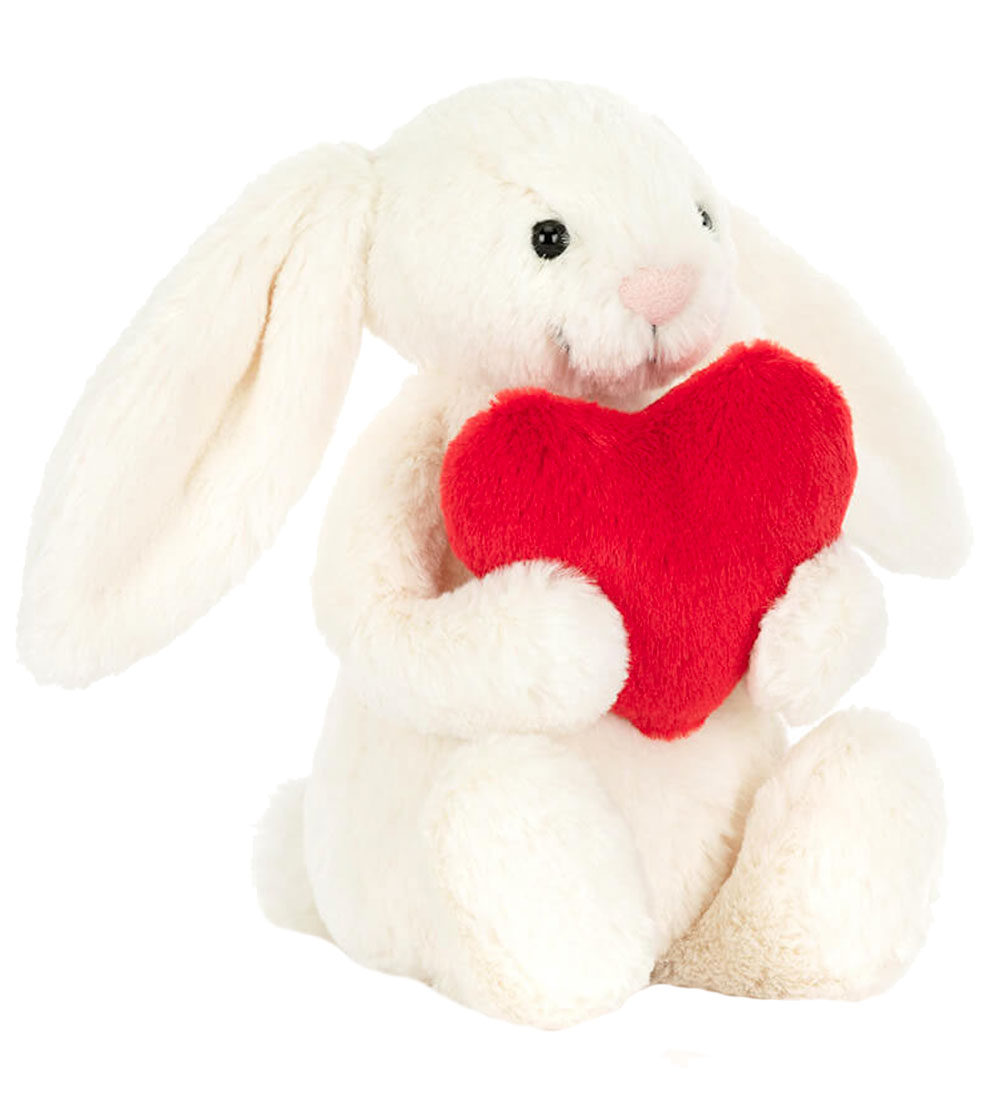 Jellycat Soft Toy - 20x8 cm - Bashful Red Love Heart Bunny