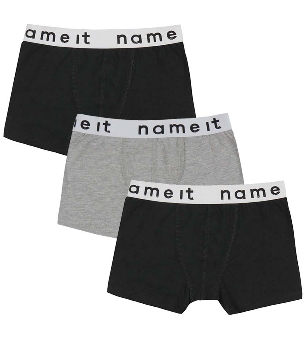 Name It Boxershorts - NkmBoxer - 3-pack - Svart/Bright White Mid
