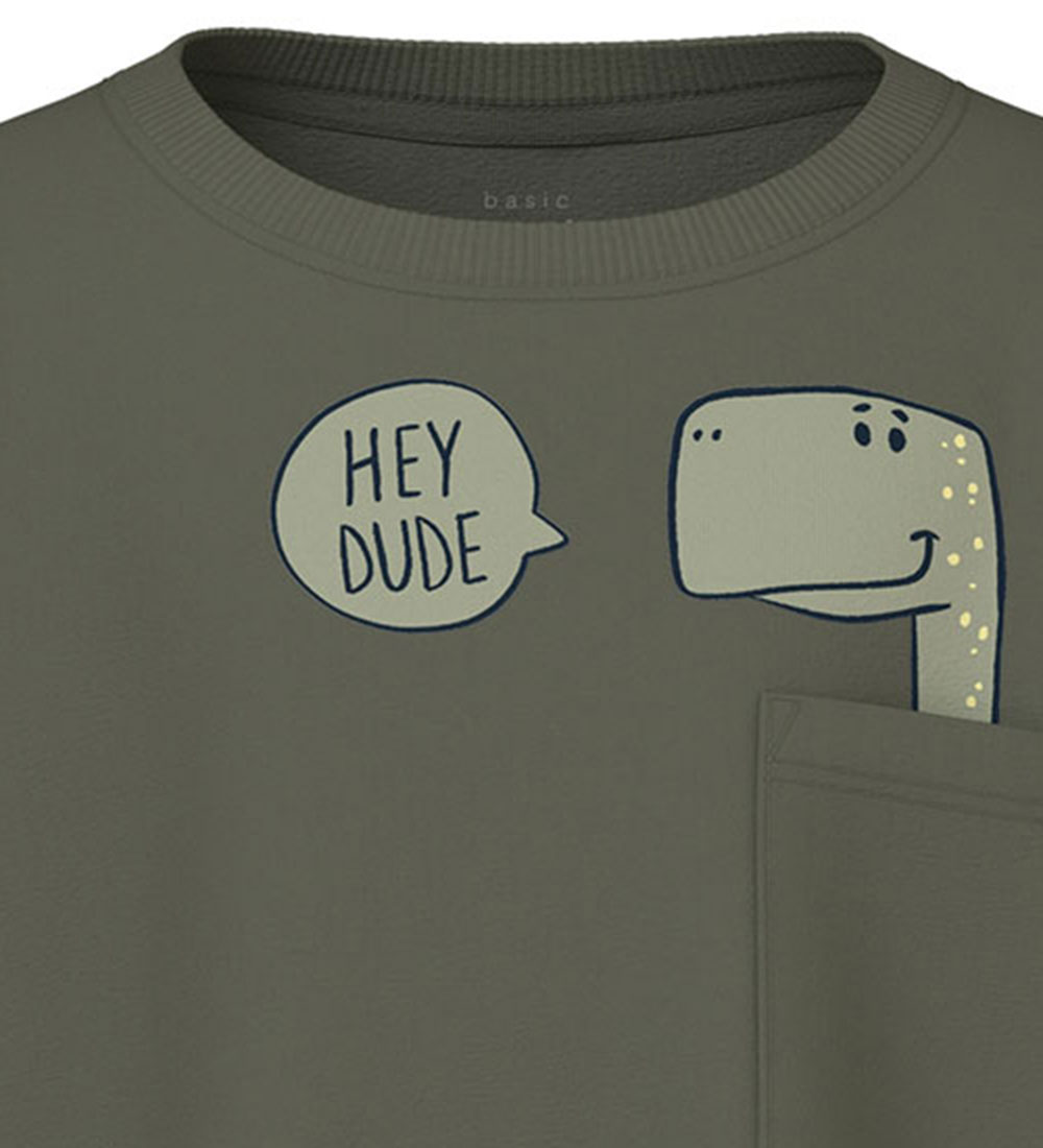 Name It Blouse - NmmVillian - Dusty Olive/Brontosaurus