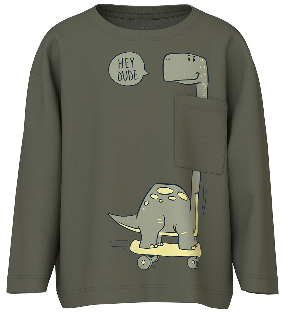 Name It Blouse - NmmVillian - Dusty Olive/Brontosaurus