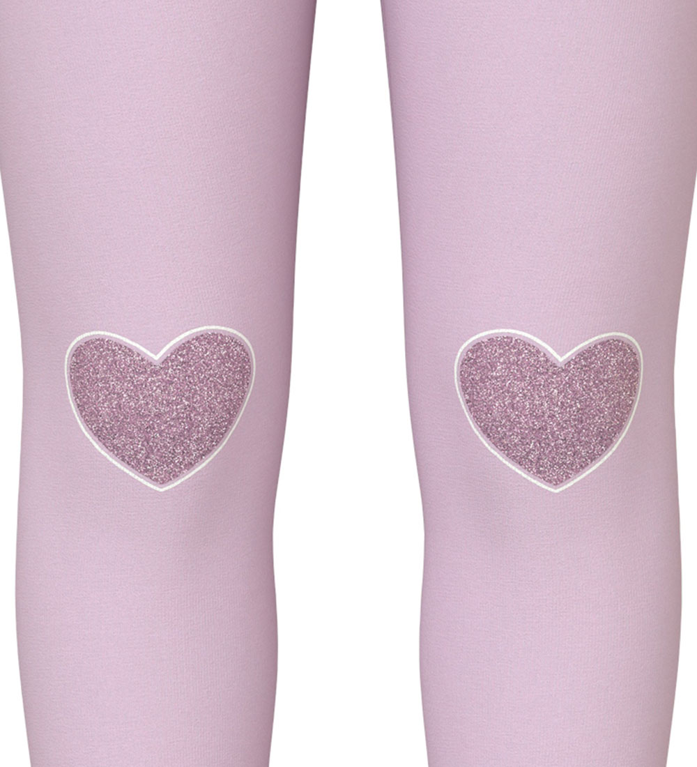 Name It Leggings - NmfDavina - Sweat - Winsome Orchid/Hearts