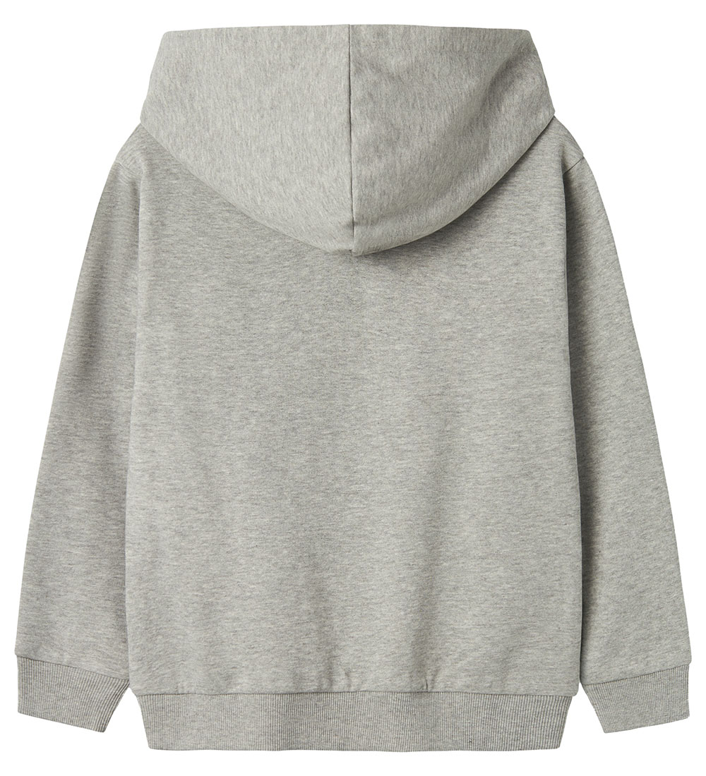 Name It Hoodie - NkmTeeddy - Grey Melange w. Print