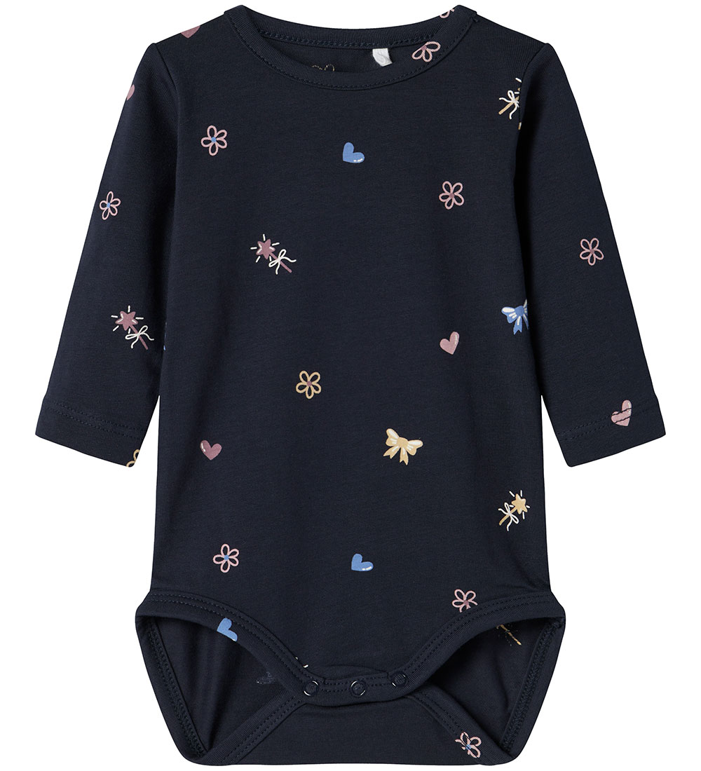 Name It Bodysuit L/æ - NbfVandora - Navy Blazer/Bow Duck Hearts