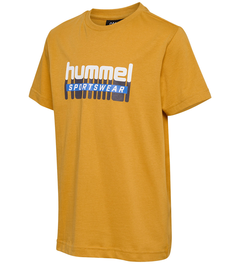 Hummel T-skjorte - hmlTukas - Golden Spice m. Trykk