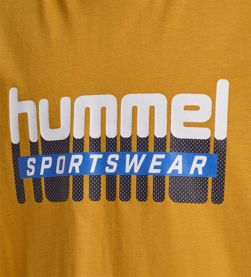 Hummel T-skjorte - hmlTukas - Golden Spice m. Trykk