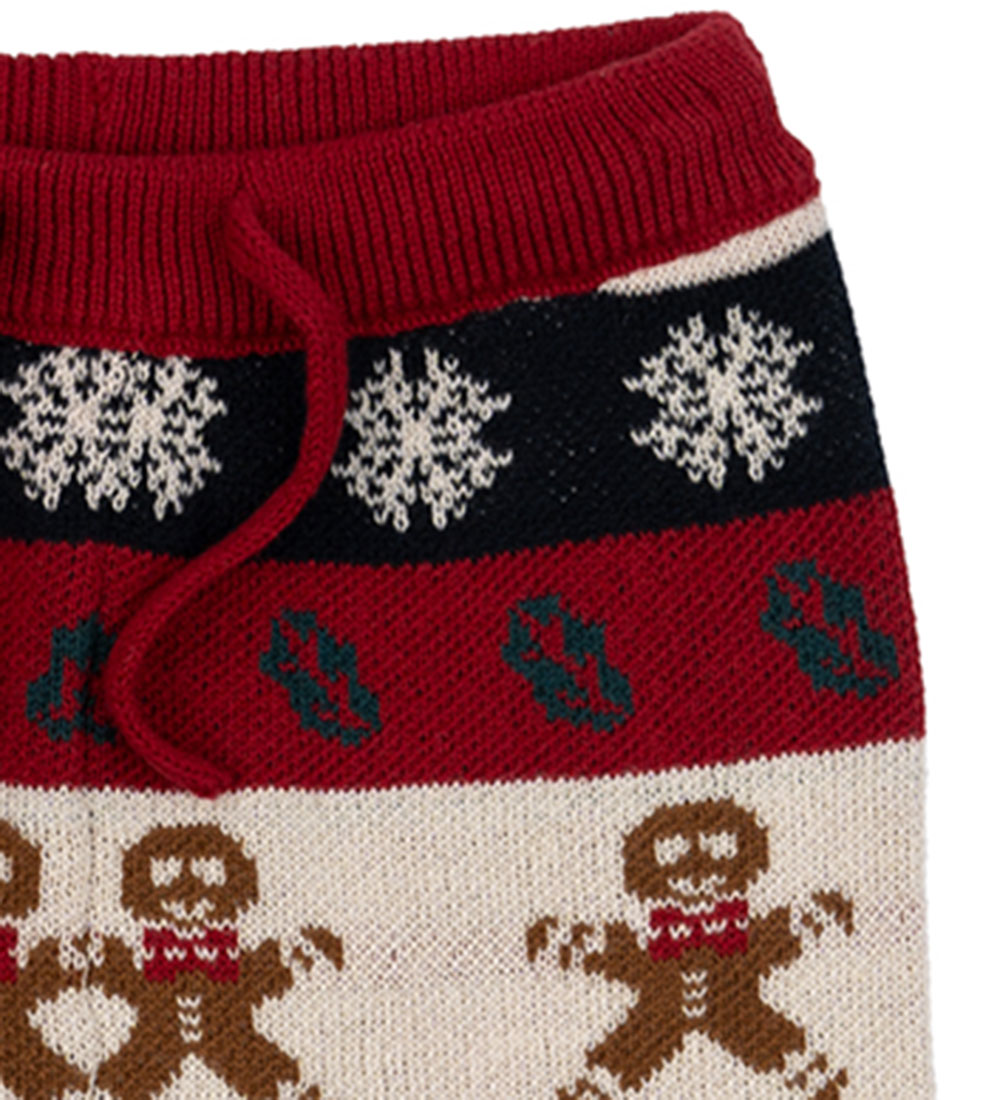 The New Siblings Trousers - TnsHoliday - Knitted - Red/Navy w. C