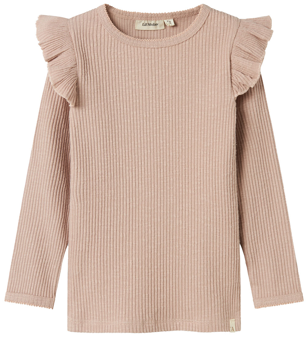 Lil' Atelier Bluse - Rib - NmfRaja - Shadow Grau